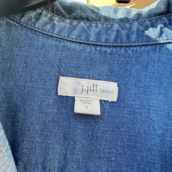 J. Jill Tencel Linen Sleeveless Snap Up Dress - Picture 3 of 6